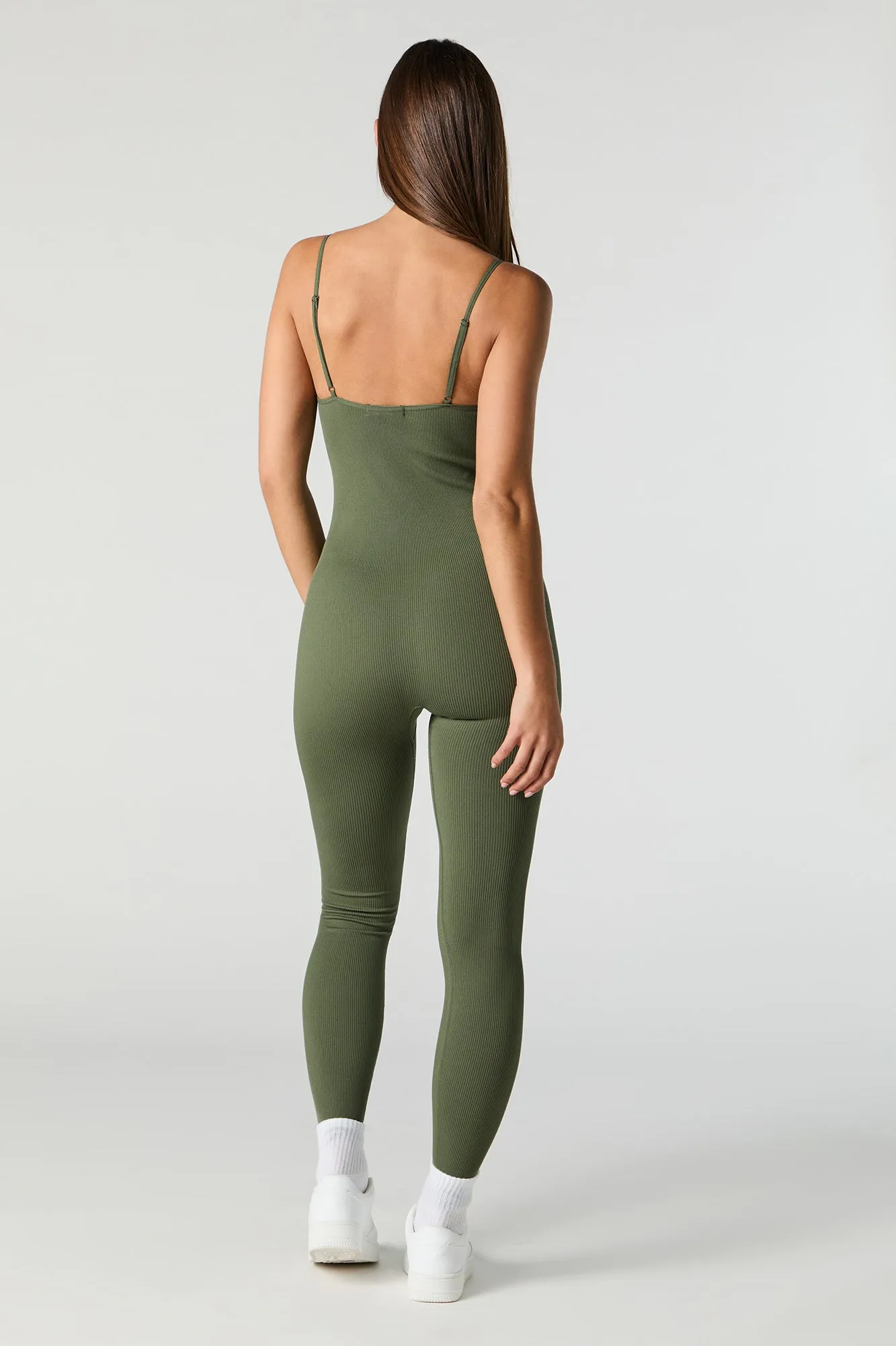 Active Seamless Ribbed Scoop Neck Jumpsuit