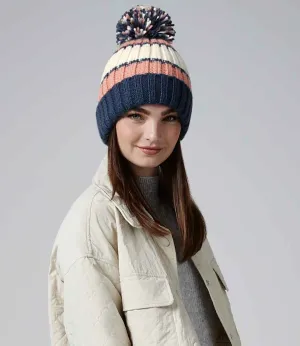 Beechfield Hygge Striped Beanie | Marshmallow Sundae