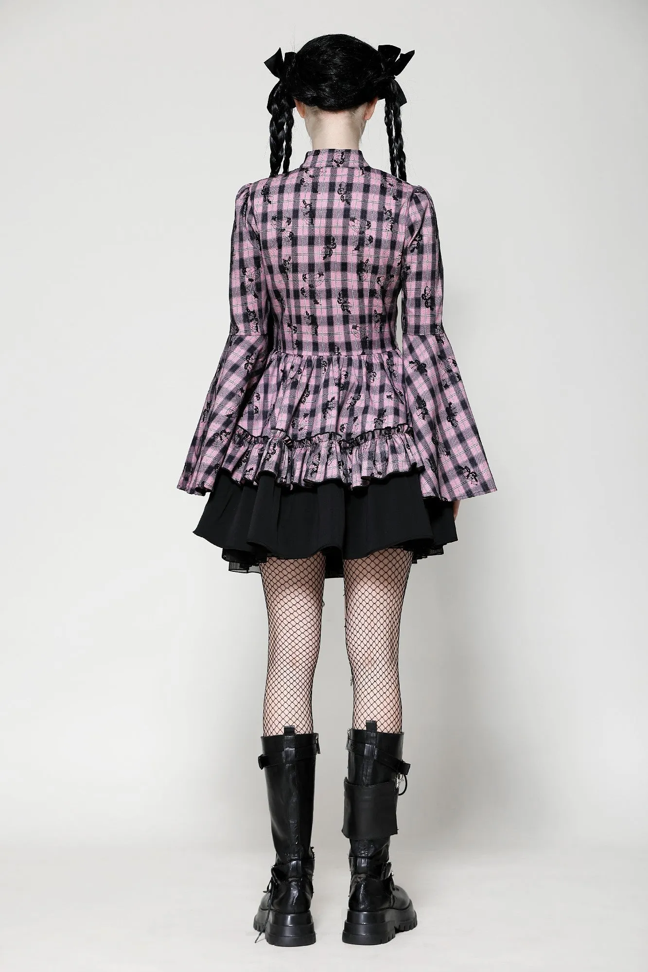 Big Pink Butterfly Doll Bell-Sleeve Dress DW1021