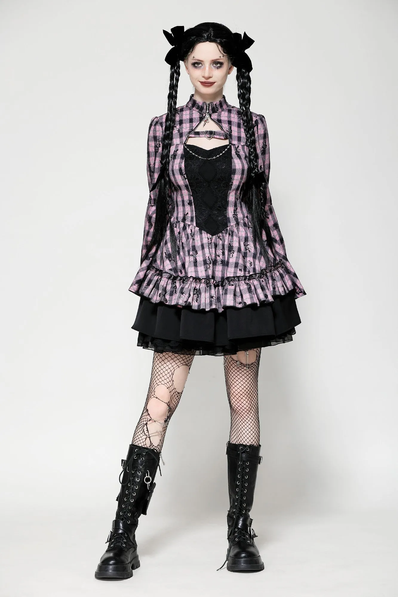 Big Pink Butterfly Doll Bell-Sleeve Dress DW1021