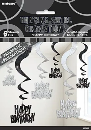 Birthday Glitz Swirls - Black