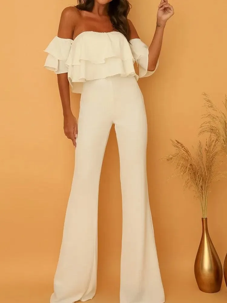 Chic Ruffle Backless Jumpsuit
