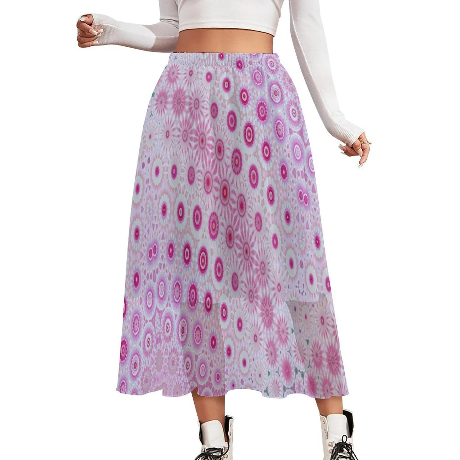 Layered Chiffon Skirt Peonies