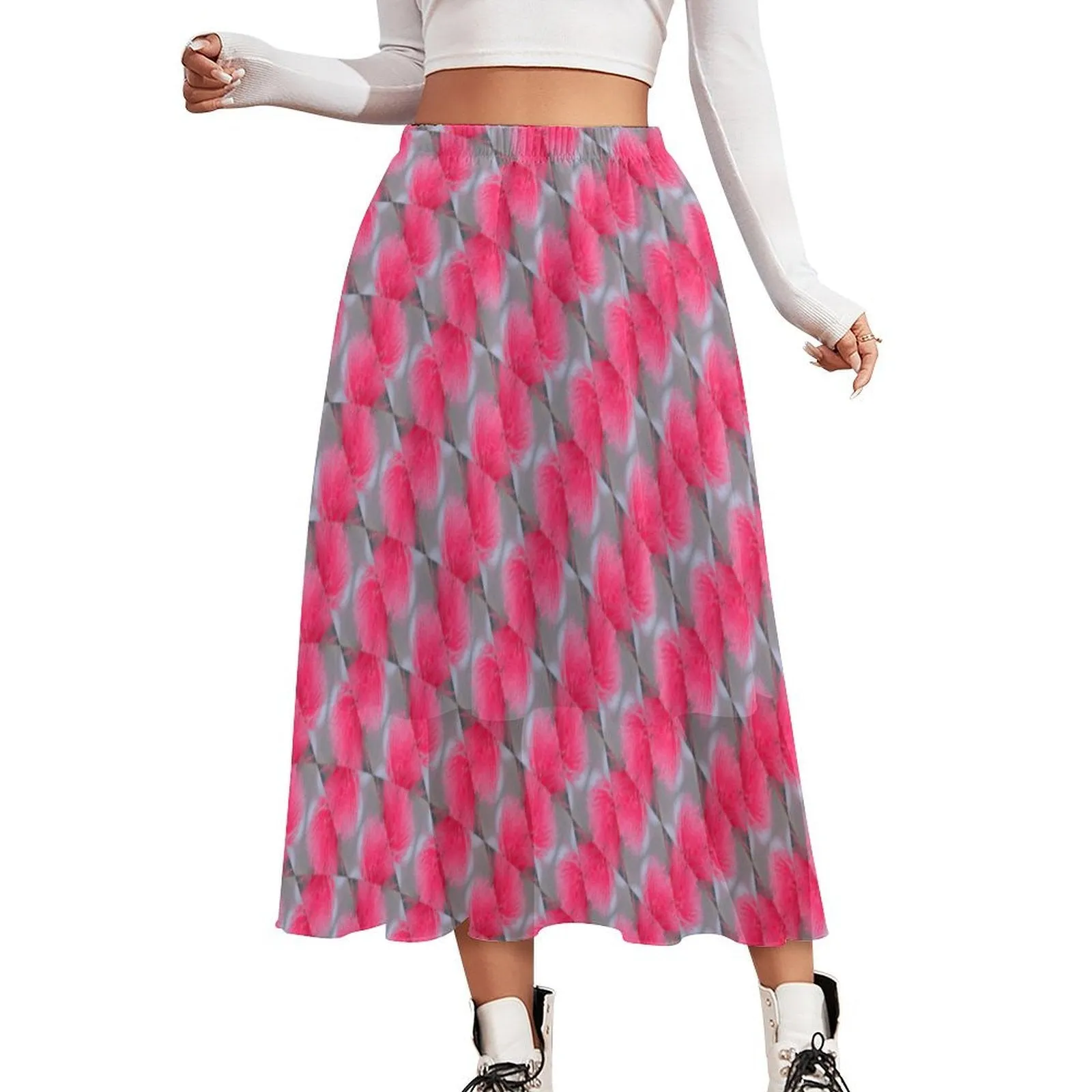 Layered Chiffon Skirt Pink Butterfly Balm