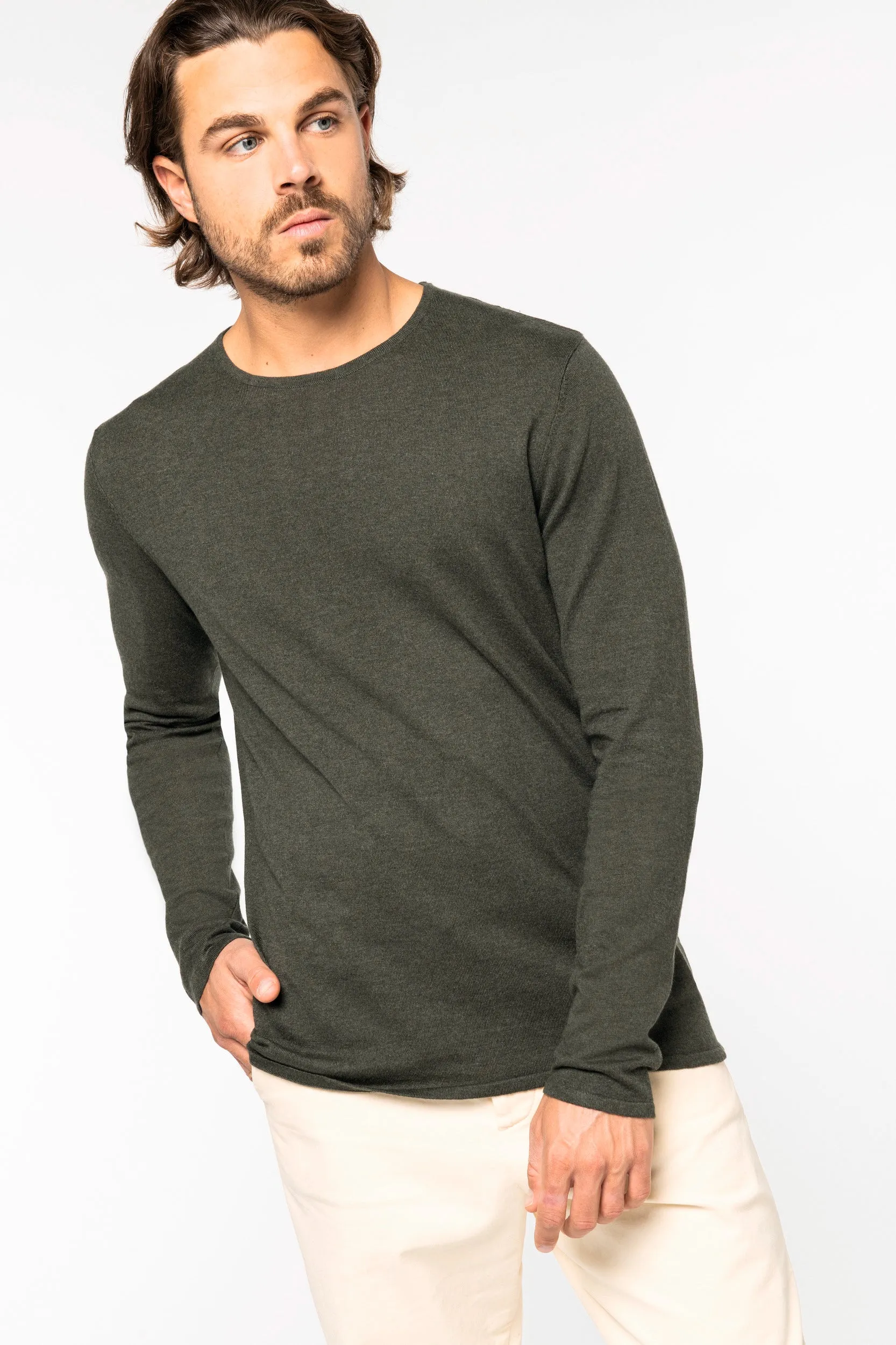 Men's  Jumper With Lyocell Tencel Round Neck - 165 g/m² - NS905