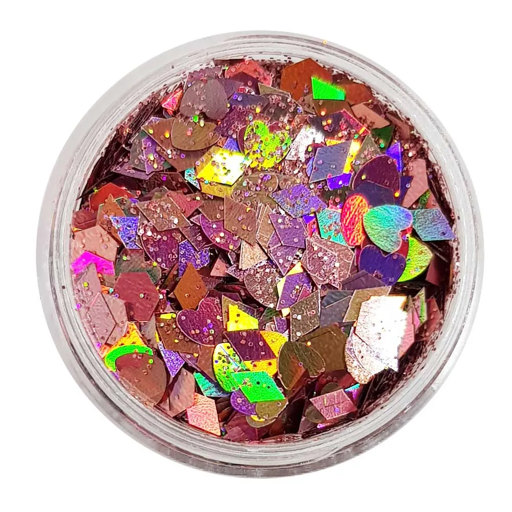 Pastel Pink Festival Glitter (Holographic Chunky Glitter Mix) - Pixie Wings