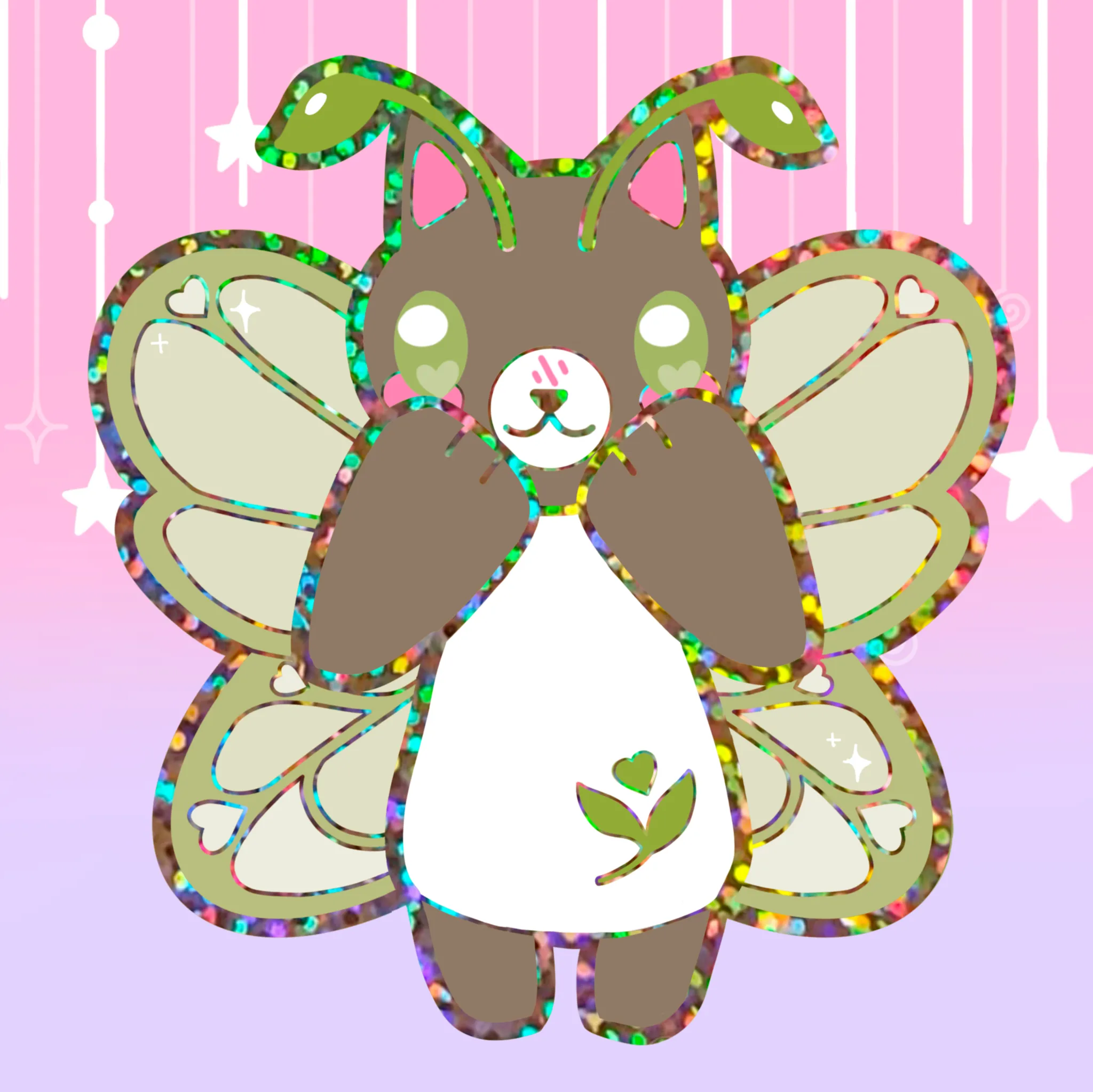 Stardrop Sprouts Holographic Glitter Sticker 2” *PREORDER ESTIMATED SHIP SEP 2025*